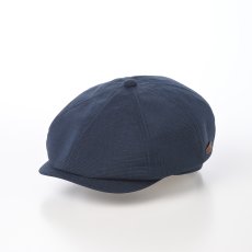 画像1: SOALON GLEN CHECK CASQUETTE（ソアロン グレンチェック キャスケット）SE708 ネイビー (1)