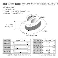 画像9: CASHMERE MIX HAT（カシミヤミックスハット）SE132 ブラック (9)