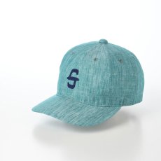 画像1: LINEN CHAMBRAY INITIAL CAP（リネン シャンブレー イニシャル キャップ） SE093 ターコイズ (1)