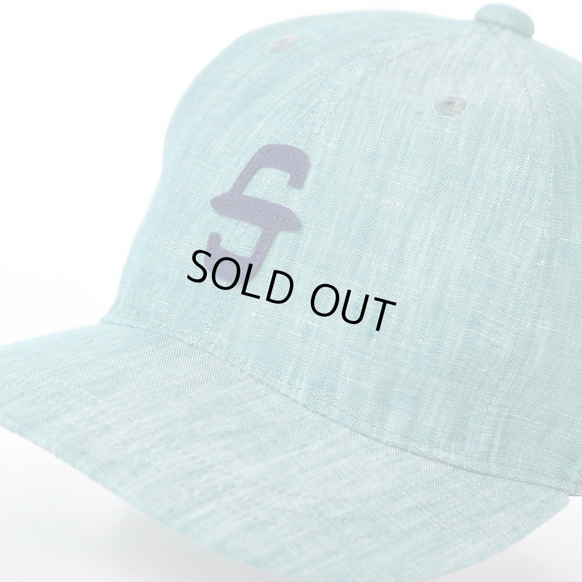 画像3: LINEN CHAMBRAY INITIAL CAP（リネン シャンブレー イニシャル キャップ） SE093 ターコイズ (3)
