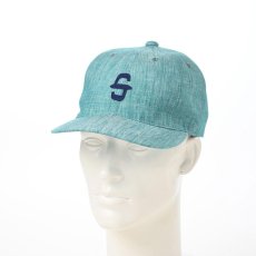 画像5: LINEN CHAMBRAY INITIAL CAP（リネン シャンブレー イニシャル キャップ） SE093 ターコイズ (5)