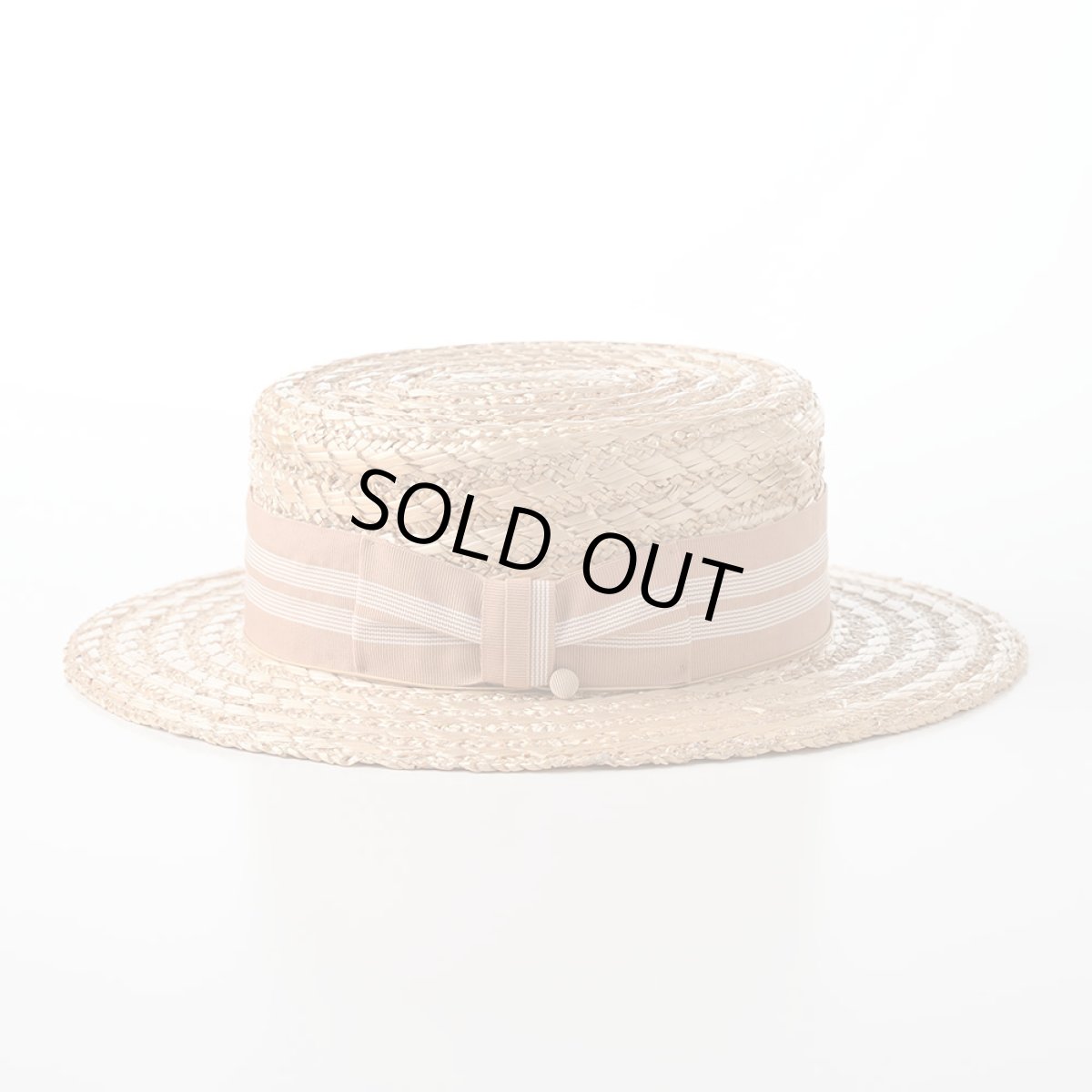 画像2: 花麦カンカン帽 Flamingo SE659 ベージュストライプ (2)