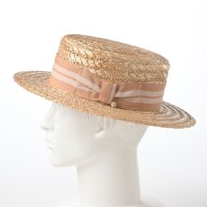 画像7: 花麦カンカン帽 Flamingo SE659 ベージュストライプ (7)