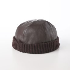 画像2: LEATHER ROLL CAP（レザー ロールキャップ）SE694 ブラウン (2)