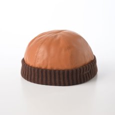 画像1: LEATHER ROLL CAP（レザー ロールキャップ）SE694 キャメル (1)