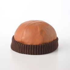 画像2: LEATHER ROLL CAP（レザー ロールキャップ）SE694 キャメル (2)