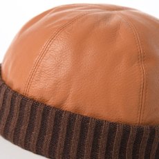 画像3: LEATHER ROLL CAP（レザー ロールキャップ）SE694 キャメル (3)