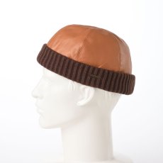 画像6: LEATHER ROLL CAP（レザー ロールキャップ）SE694 キャメル (6)