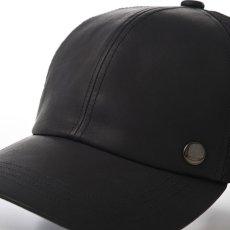 画像3: WASHABLE LEATHER CAP（ウォッシャブル レザー キャップ）SE709 ブラック (3)