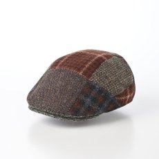 画像1: HARRIS TWEED PATCHWORK HUNTING（ハリスツイード パッチワーク ハンチング）SE737 ブラウン (1)