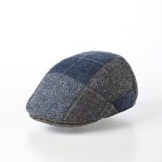 画像1: HARRIS TWEED PATCHWORK HUNTING（ハリスツイード パッチワーク ハンチング）SE737 ネイビー (1)