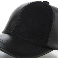 画像3: LEATHER PATCHWORK CAP（レザー パッチワーク キャップ） SE739 ブラック (3)