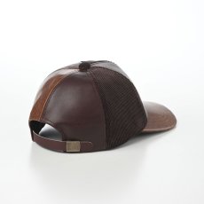 画像2: LEATHER PATCHWORK CAP（レザー パッチワーク キャップ） SE739 ブラウン (2)