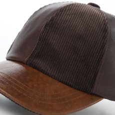 画像3: LEATHER PATCHWORK CAP（レザー パッチワーク キャップ） SE739 ブラウン (3)