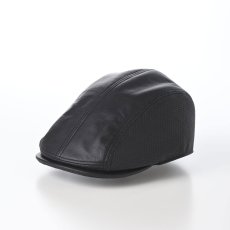 画像1: WASHABLE LEATHER HUNTING（ウォッシャブルレザー ハンチング） SE764 ブラック (1)