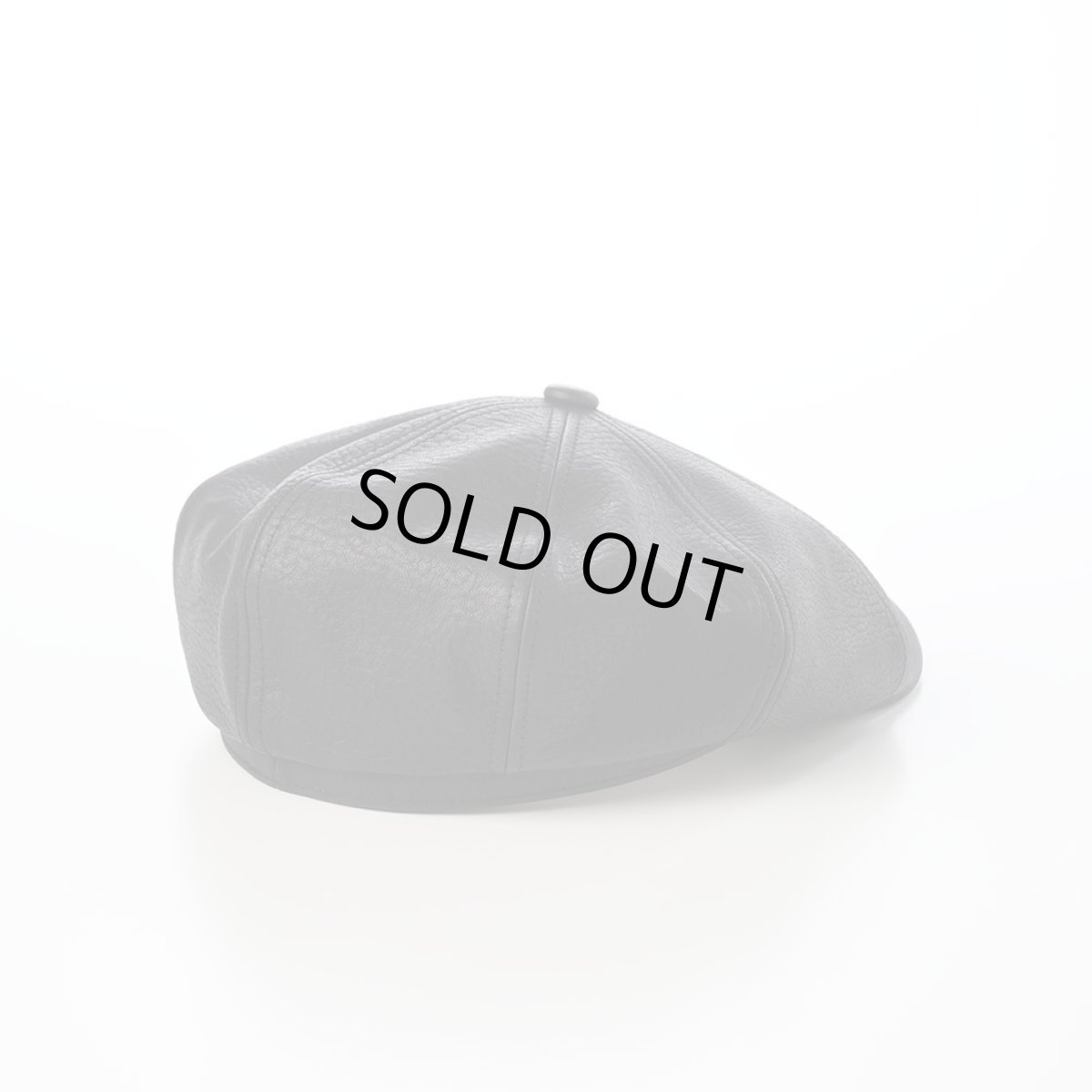 画像2: SHRINK LEATHER CASQUETTE（シュリンクレザー キャスケット） SE788 ブラック (2)