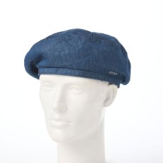 画像1: COTTON LINEN LIGHT DENIM BERET（コットン リネン ライトデニム ベレー） SE816 ブルー (1)