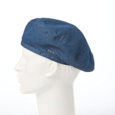 画像2: COTTON LINEN LIGHT DENIM BERET（コットン リネン ライトデニム ベレー） SE816 ブルー (2)