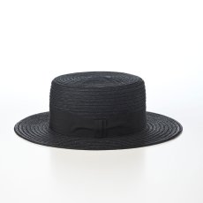 画像2: LINEN BRAID KANKAN HAT（リネンブレード カンカンハット） SE821 ブラック (2)