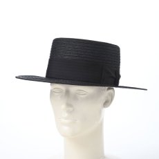画像6: LINEN BRAID KANKAN HAT（リネンブレード カンカンハット） SE821 ブラック (6)