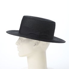 画像7: LINEN BRAID KANKAN HAT（リネンブレード カンカンハット） SE821 ブラック (7)