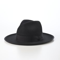 画像1: WOOL FELT LONG FLAT BRIM（ウールフェルト ロングフラットブリム） SE827 ブラック (1)