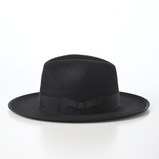 画像2: WOOL FELT LONG FLAT BRIM（ウールフェルト ロングフラットブリム） SE827 ブラック (2)