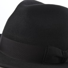 画像4: WOOL FELT LONG FLAT BRIM（ウールフェルト ロングフラットブリム） SE827 ブラック (4)