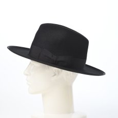 画像7: WOOL FELT LONG FLAT BRIM（ウールフェルト ロングフラットブリム） SE827 ブラック (7)