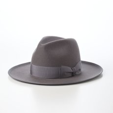 画像1: WOOL FELT LONG FLAT BRIM（ウールフェルト ロングフラットブリム） SE827 チャコール (1)