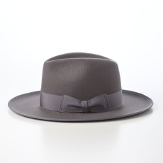 画像2: WOOL FELT LONG FLAT BRIM（ウールフェルト ロングフラットブリム） SE827 チャコール (2)
