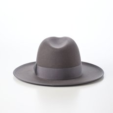 画像3: WOOL FELT LONG FLAT BRIM（ウールフェルト ロングフラットブリム） SE827 チャコール (3)