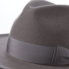 画像4: WOOL FELT LONG FLAT BRIM（ウールフェルト ロングフラットブリム） SE827 チャコール (4)