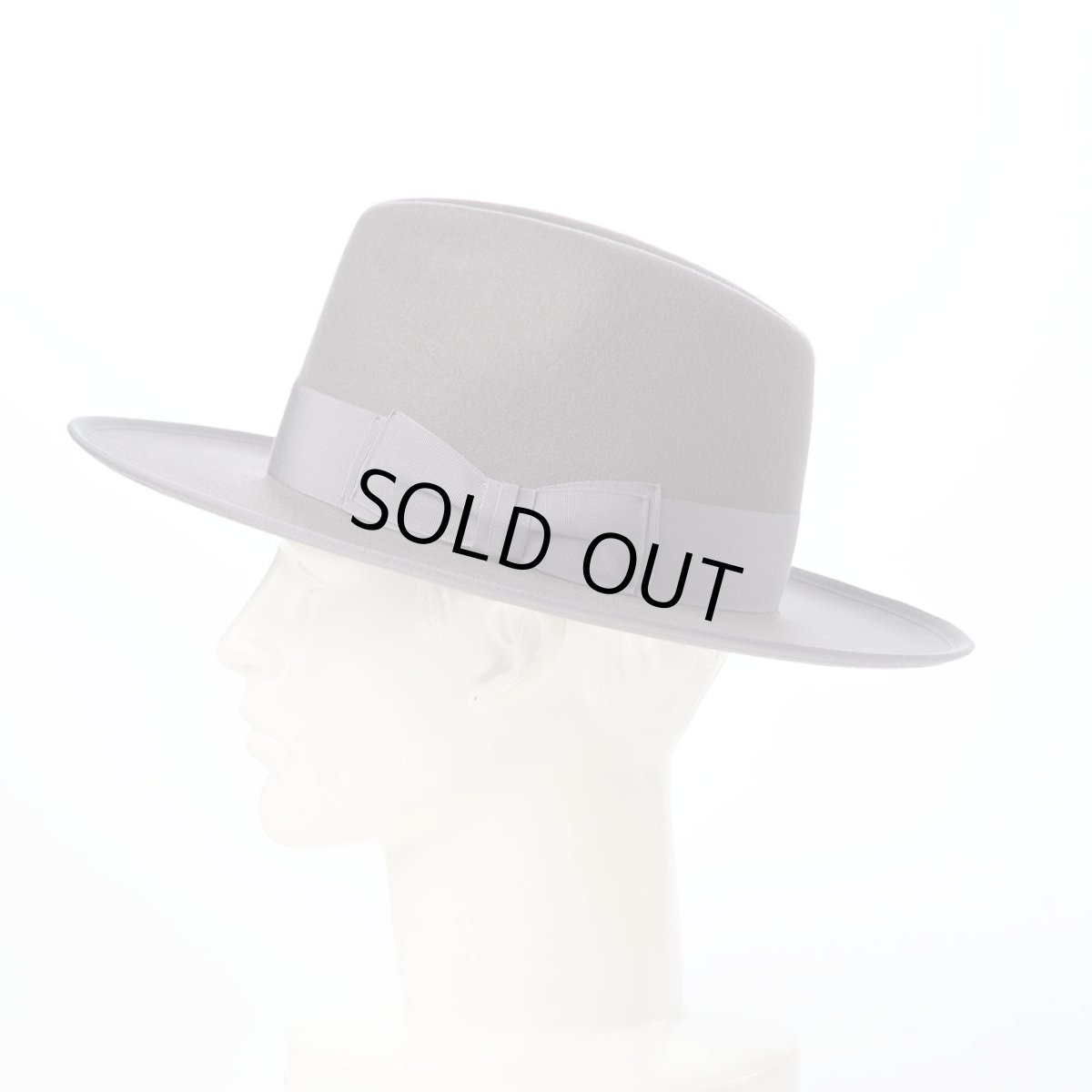 画像7: WOOL FELT LONG FLAT BRIM（ウールフェルト ロングフラットブリム） SE827 チャコール (7)