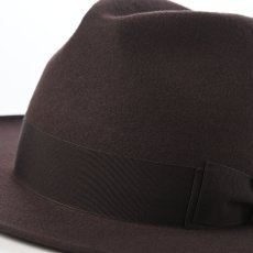 画像4: WOOL FELT LONG FLAT BRIM（ウールフェルト ロングフラットブリム） SE827 ダークブラウン (4)