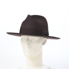 画像6: WOOL FELT LONG FLAT BRIM（ウールフェルト ロングフラットブリム） SE827 ダークブラウン (6)