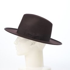 画像7: WOOL FELT LONG FLAT BRIM（ウールフェルト ロングフラットブリム） SE827 ダークブラウン (7)