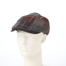 画像5: HARRISTWEED FIVE PATCHWORK HUNTING(ハリスツイード ファイブパッチワーク ハンチング) SE841 ブラウン (5)