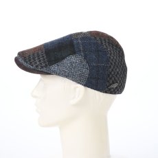 画像6: HARRISTWEED FIVE PATCHWORK HUNTING(ハリスツイード ファイブパッチワーク ハンチング) SE841 ネイビー (6)
