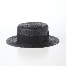 画像1: STRAW BRAID KANKAN HAT（ストローブレード カンカンハット） SE853 ブラック (1)
