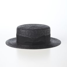 画像2: STRAW BRAID KANKAN HAT（ストローブレード カンカンハット） SE853 ブラック (2)