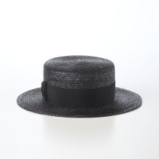 画像3: STRAW BRAID KANKAN HAT（ストローブレード カンカンハット） SE853 ブラック (3)