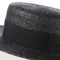 画像4: STRAW BRAID KANKAN HAT（ストローブレード カンカンハット） SE853 ブラック (4)