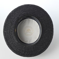 画像5: STRAW BRAID KANKAN HAT（ストローブレード カンカンハット） SE853 ブラック (5)