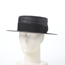 画像6: STRAW BRAID KANKAN HAT（ストローブレード カンカンハット） SE853 ブラック (6)