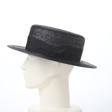 画像7: STRAW BRAID KANKAN HAT（ストローブレード カンカンハット） SE853 ブラック (7)