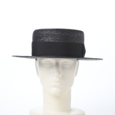 画像8: STRAW BRAID KANKAN HAT（ストローブレード カンカンハット） SE853 ブラック (8)