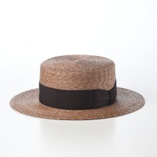 画像1: STRAW BRAID KANKAN HAT（ストローブレード カンカンハット） SE853 ブラウン (1)