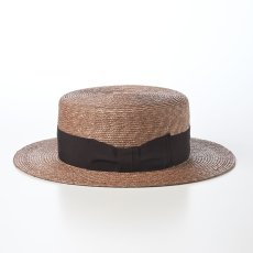 画像2: STRAW BRAID KANKAN HAT（ストローブレード カンカンハット） SE853 ブラウン (2)