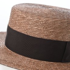 画像4: STRAW BRAID KANKAN HAT（ストローブレード カンカンハット） SE853 ブラウン (4)